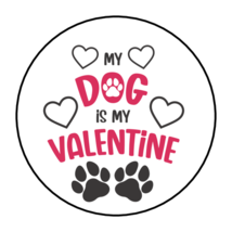 30 VALENTINE ENVELOPE SEALS LABELS STICKERS 1.5&quot; ROUND DOG PETS PUPPY LO... - £5.97 GBP