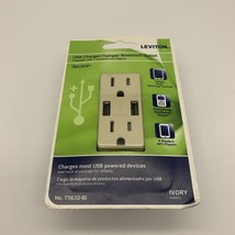 Leviton T5632-BI 3.6A USB Wall Outlet Charger, Ivory, Tamper-Resistant 15A-125V - £14.79 GBP