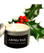 Mistletoe &amp; Holly Berry Scented Tin Candles Hand Poured Vegan Friendly E... - $284.64 MXN+