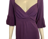 NWT Ab Studio Purple 3/4 Sleeve V Neck Knit Top Size XL - $23.74