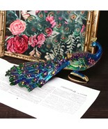 Ciel Collectables Peacock Trinket Box Hand Painted Enamel &amp; Swarovski Cr... - £35.46 GBP