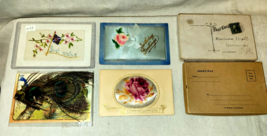 Vintage Postcard Lot- 18 Victorian RPPC, Silk, Mechanical Chain Nose Pin Cushion - £23.25 GBP