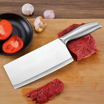 Stainless Steel Seamless Kitchen Chopping Meat Cleaver Slicing Butcher Knife - £14.71 GBP