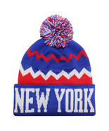 New York City Hunter Men's Chevron Zig Zag Winter Knit Cuffed Pom Beanie... - €12,74 EUR