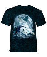 Yin Yang Wolf Mates Unisex Adult T-Shirt Blue by The Mountain 100% Cotton - £21.34 GBP+