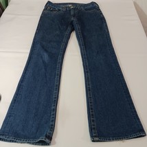 True Religion Billy Womens Blue Cotton Denim Distressed Bootcut Jeans Size 31×33 image 11