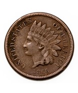 1860 1C Indian Cent Round Bust in Very Fine VF Condition, Brown Color - $49.49