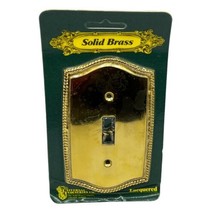 Vintage Solid Brass Single Toggle Switch Plate Cover Decorative Rope Edge NEW - £6.12 GBP