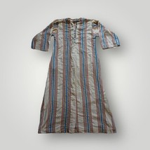 House Dress Tunic Kaftan Utility Striped Women&#39;s Cotton 1960&#39;s-
show ori... - $68.54