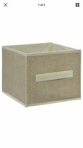 NEW Essentials Collapsible Storage Container WITH Handle 9&quot;x9&quot;x8&quot; TAN / ... - £4.57 GBP