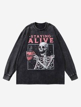 Hip Hop Spoof Skull Crew Neck Sweatshirt - $35.00