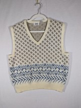 Country Suburbans Women&#39;s Knitted Vest Sweater Cream Blue Size XL - £14.69 GBP