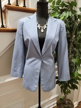 Pendleton Women&#39;s Sky Blue Wool Single Breasted One Button Fitted Blazer Size 10 - £43.45 GBP