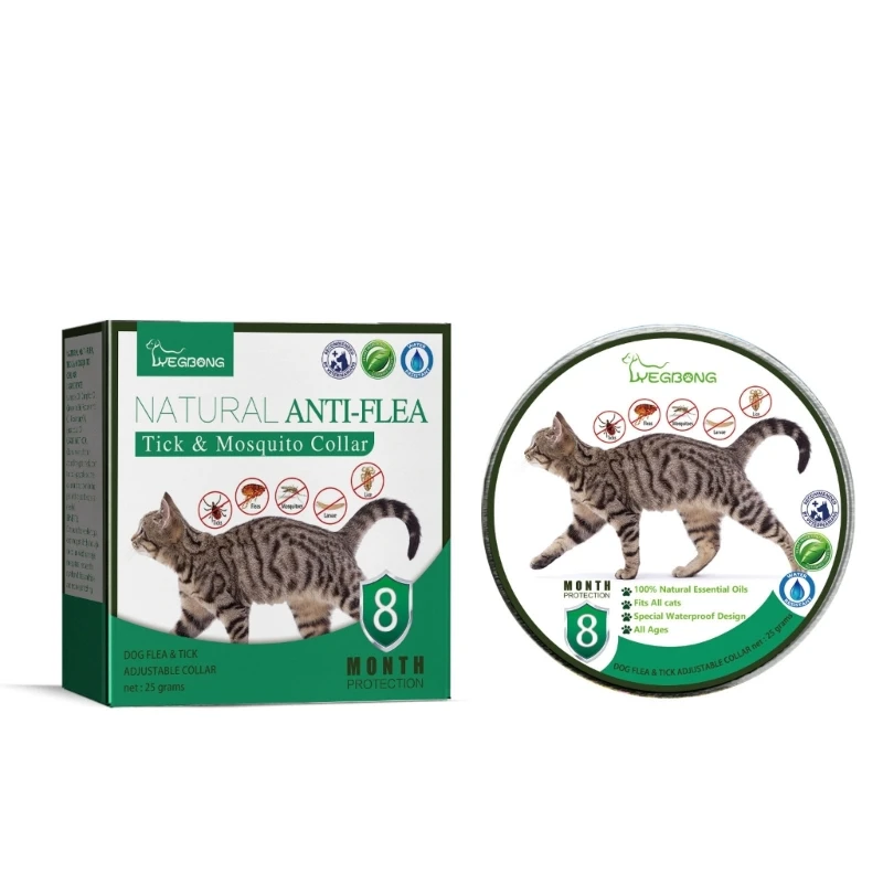 Cat Collar Adjustable Pet Fleas &amp; Ticks Collar Anti-Mosquitoes - £6.22 GBP