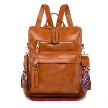  Women Backpa High Quality Leather Backpack Fashion School Bags Ladies Bagpack D - £151.66 GBP