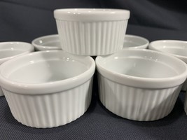 8 Pier 1 Porcelain Ribbed Ramekin Custard Bowls Set A  - 3 1/2&quot; - $19.80