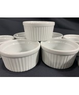 8 Pier 1 Porcelain Ribbed Ramekin Custard Bowls Set A  - 3 1/2&quot; - $19.80