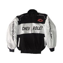 Chevrolet Black &amp; White Racing Jacket | NASCAR jacket | racer jacket | Gift jack - $179.97