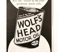 1958 Wolf&#39;s Head Motor Oil Advertisement Automobilia Refining Vintage E98F - $19.99