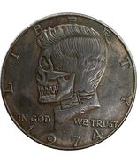 Moneda de fantasía: diseño de calavera Kennedy, medio dólar 1974 - $18.66 CAD