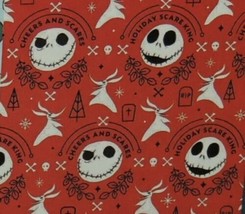 The Nightmare Before Christmas Wrapping Paper Red 20 Sq Ft  Holiday  Disney Fold - $11.95
