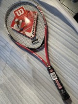 NEW Wilson Impact Volcanic Frame Technology 4 1/2 Grip Tennis Racket Tit... - £31.59 GBP