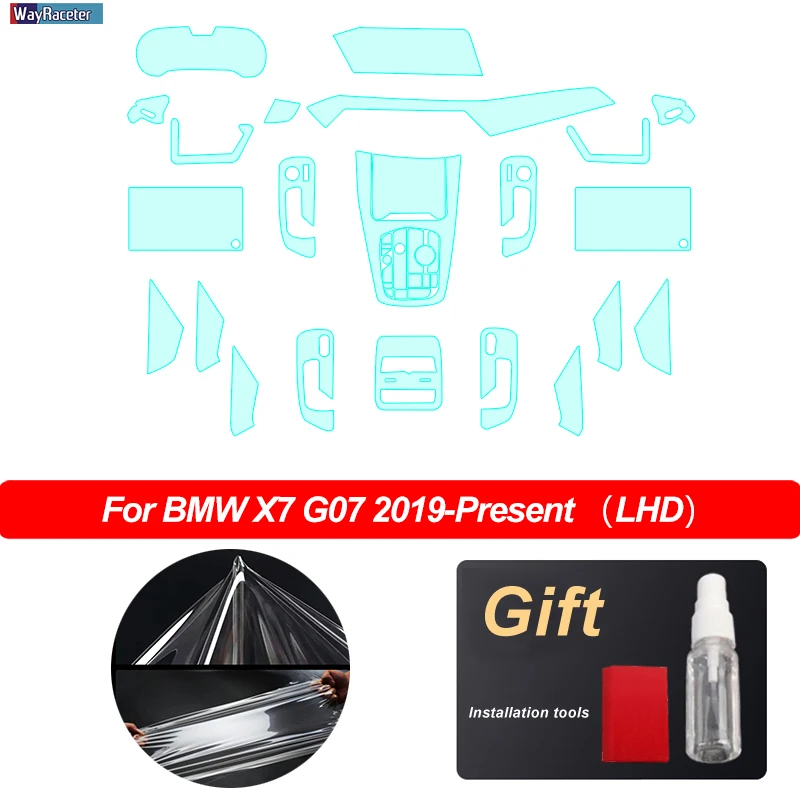 Car Interior Central Console Gear Dashd Panel Transparent TPU Sticker Pr... - $131.73