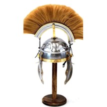 Medieval Roman Centurion Helmet with Plume Easy To Wear Replica Metal Helmet - £90.88 GBP