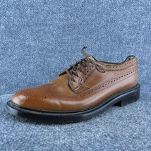 Sears 74607 Men Wingtip Oxfords Shoes Brown Leather Lace Up Size 9 Medium - £77.09 GBP