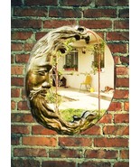 Golden Moon, Celestial mirror, crescent moon mirror, moon mirror, mirror , resin - $47.00