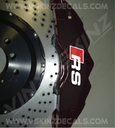 Audi RS Logo Premium Cast Brake Caliper Decals Kit Stickers Quattro S-line TFSI