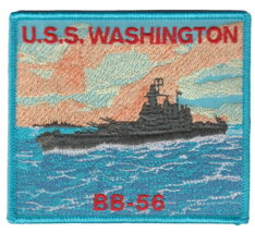 4&quot; Navy Uss Washington BB-56 Battleship Naval Ship Military Embroidered Patch - £22.39 GBP