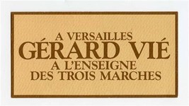 Gerard Vie Des Trois Marches Card 2 Michelin Stars Versailles France - £14.24 GBP