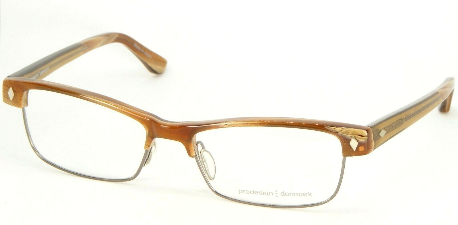 Nuovo Prodesign denmark 1745 5024 / Demi Marrone Medio Montatura Occhiali - $90.58