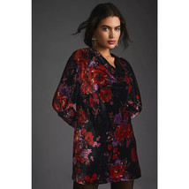 New Anthropologie Maeve Cowl-Neck Velvet Dress $180 X-SMALL Black Motif  - $58.50