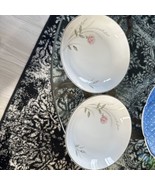 2 Kimberly Cecelia Fine China Japan Fruit Dessert Bowls Rose Silver Rim - $435.44 MXN