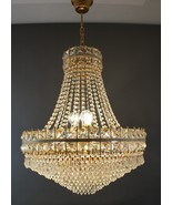 Vintage Venetian Gilt Brass Genuine Crystal 9-Lights Empire Style Chande... - $1,560.35 CAD