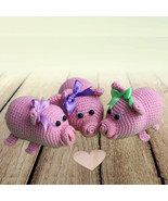 Mini pig keychain, crochet pig, pig amigurumi, crochet bag charm, pig cu... - £31.28 GBP