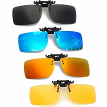 Polarized Clip-On Sunglasses 4 Pack Rimless Anti-Glare Uv Protection For Prescri - £23.97 GBP