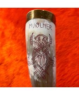 Viking Drinking Horn - Viking Motive Scrimshaw Drinking Horn - 14&quot; - $107.56 CAD