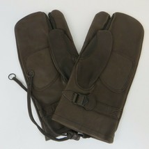 Vintage Leather 3 Finger Gloves Mittens Army Military Sturm Eigentum Ger... - £85.68 GBP