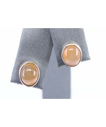 Sterling Silver Peach Moonstone Earrings - £36.03 GBP