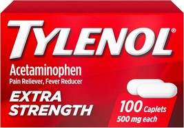 Tylenol Extra Strength Caplets with 500 mg Acetaminophen Pain Reliever Fever Red - £19.90 GBP