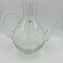 WMF Pitcher Glass Etched Grapes Jug Vintage Germany Home Decor Clear  - £70.43 GBP