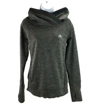 Adidas ClimaWarm Pullover Sweatshirt Womens Small Grey Yoga Cowl Thumb Holes Gym - £10.12 GBP