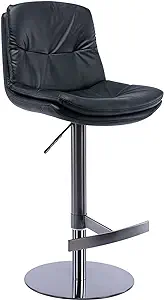 Bar Stool,Stainless Steel Swivel Barstools,Faux Leather Double-Layer Uph... - $444.99
