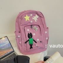 2023 New   Embroidery Aesthetic Cute Backpack Y2k High Capacity All Match Teenag - £63.02 GBP