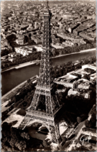Aerial View of Paris Eiffel Tower Pilot R. Henrard  Postmarked 1953 Vtg Postcard - £5.02 GBP
