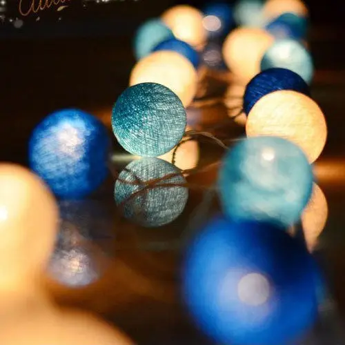 2.2M 20 LED Cotton Ball Gar Lights String Christmas Xmas Outdoor Holiday Wedding - £127.79 GBP