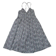 NWT J.Crew Spaghetti-strap Lace-up Back Dress in Navy Liberty June&#39;s Meadow 12P - £81.40 GBP